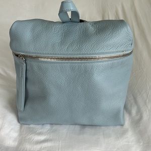 KARA Leather baby blue Backpack